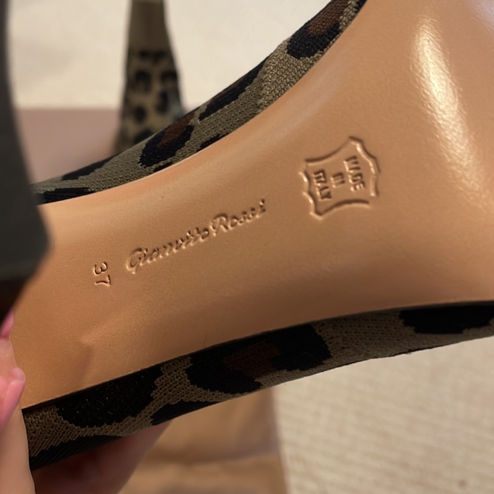 Gianvito Rossi Leopard Print Ankle Boots - Black and Tan - Picture 9 of 13